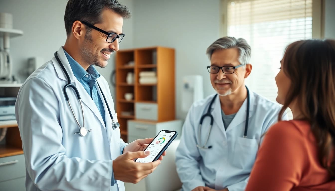 YourGP app interface enhancing patient-doctor engagement in a friendly consultation environment.