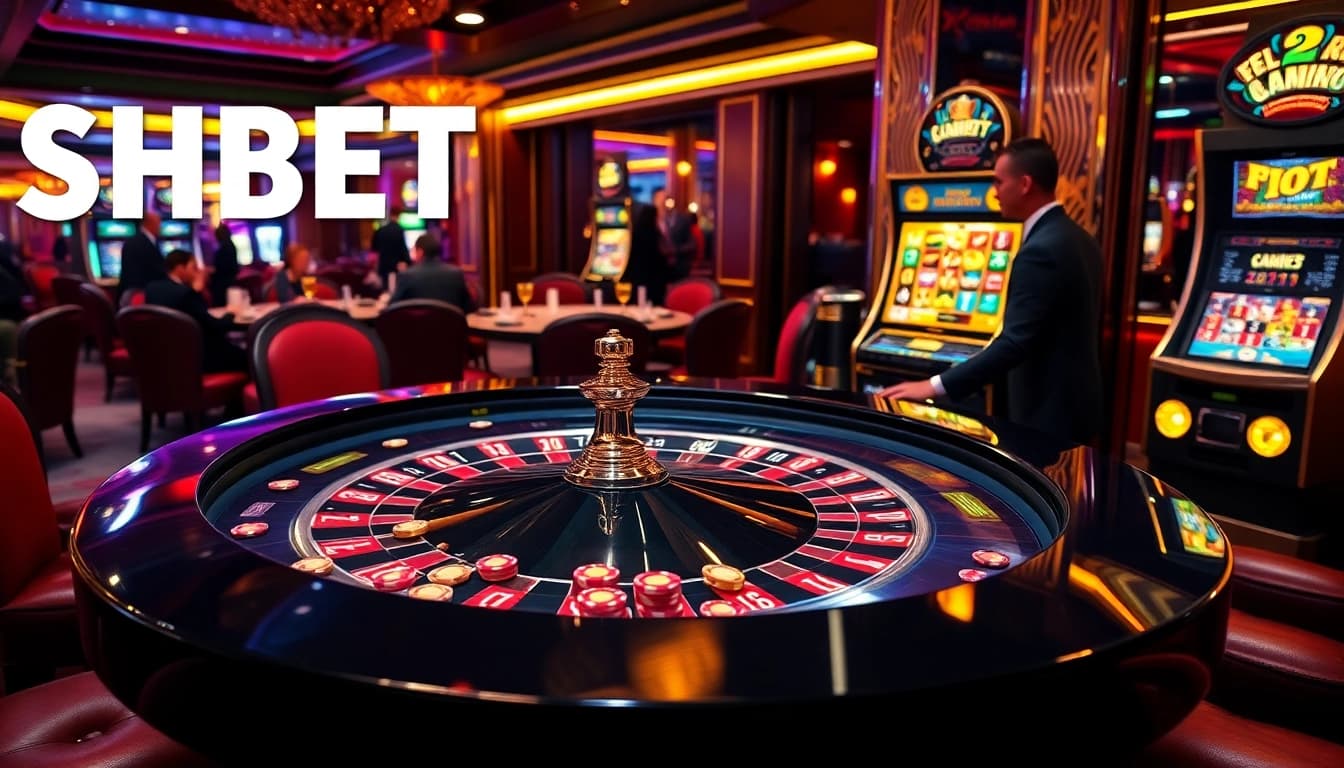 Experience the thrill of SHBET with luxurious casino games and vibrant roulette tables.
