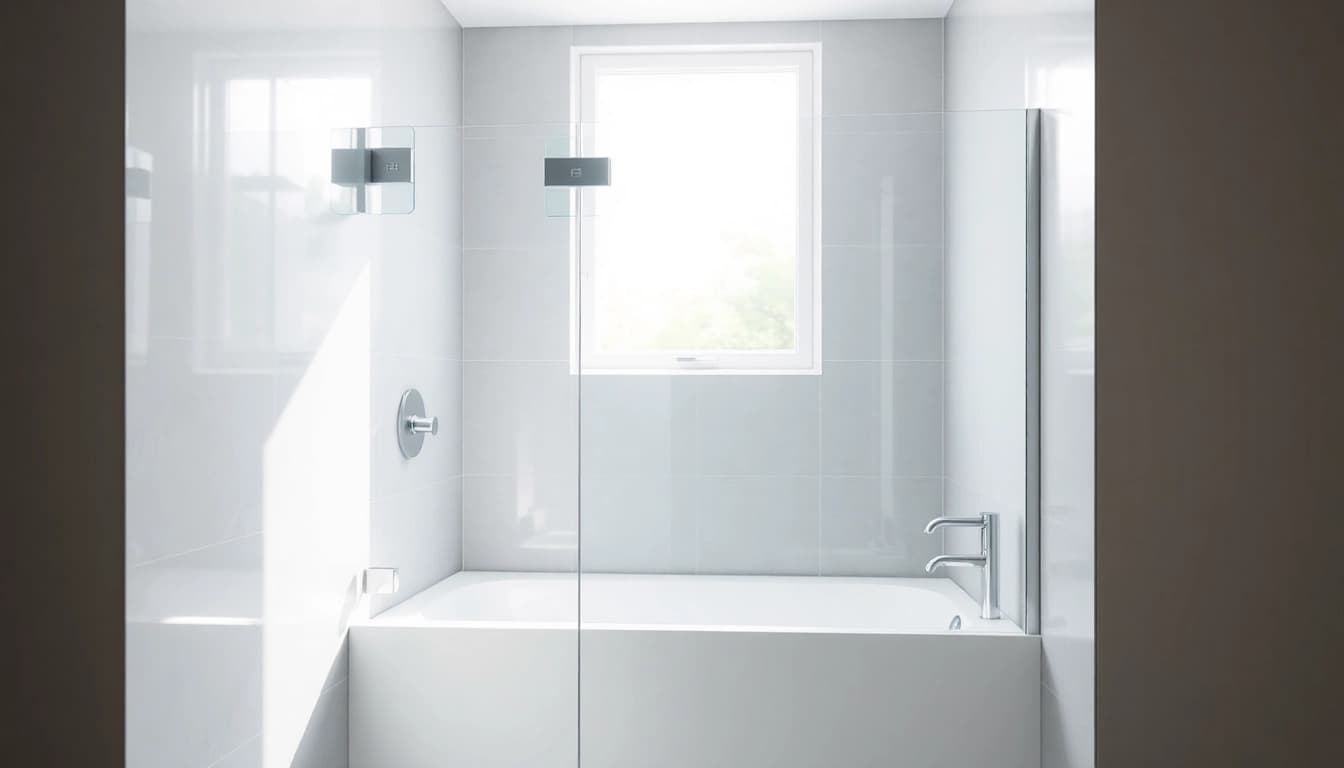 Elegant semi frameless shower screens transforming a modern bathroom space.