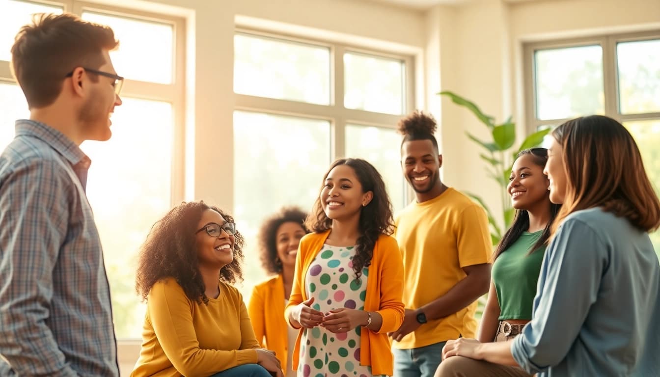 Empowerment Solutions engaging diverse individuals in a supportive community setting.