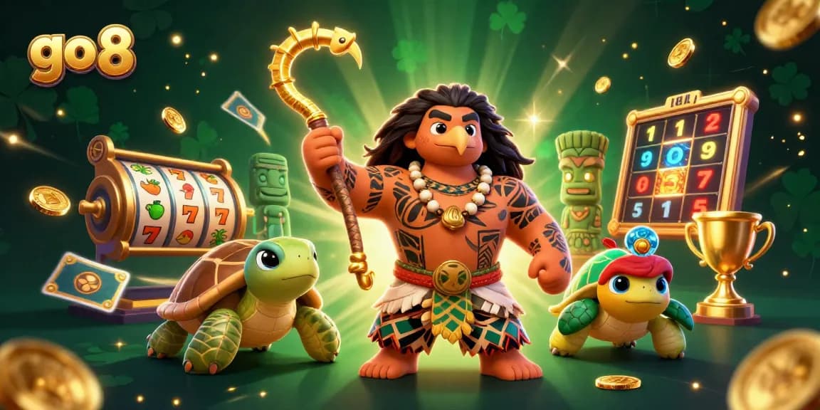 Discover winning slots with go 8 in a vibrant casino-themed scene filled with excitement.