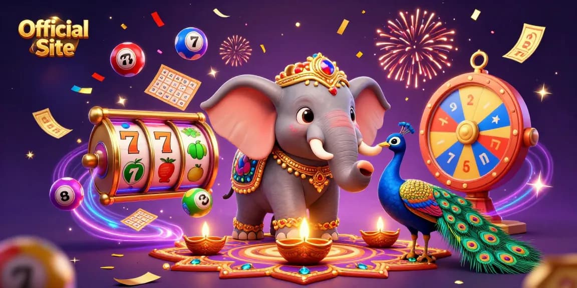 Experience the vibrant atmosphere of gambling with an ultra-detailed 3D illustration from the Official Site, showcasing colorful lottery elements.