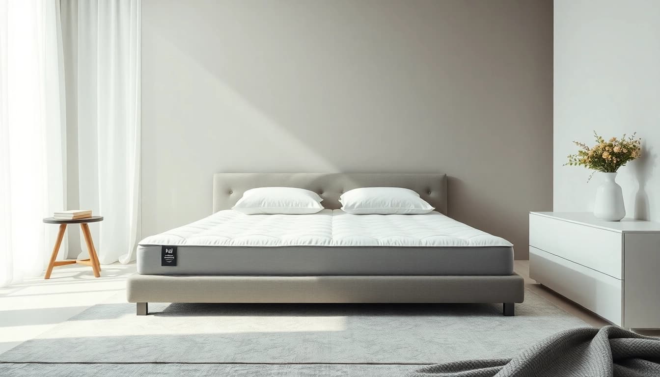 Materasso matrimoniale memory in ambientazione moderna, evidenziando il comfort e il design innovativo per un sonno migliore.