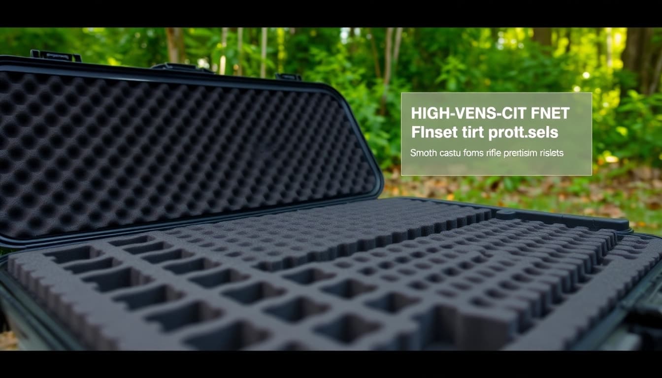 Foam for rifle case providing secure storage, featuring precision-cut foam inserts.