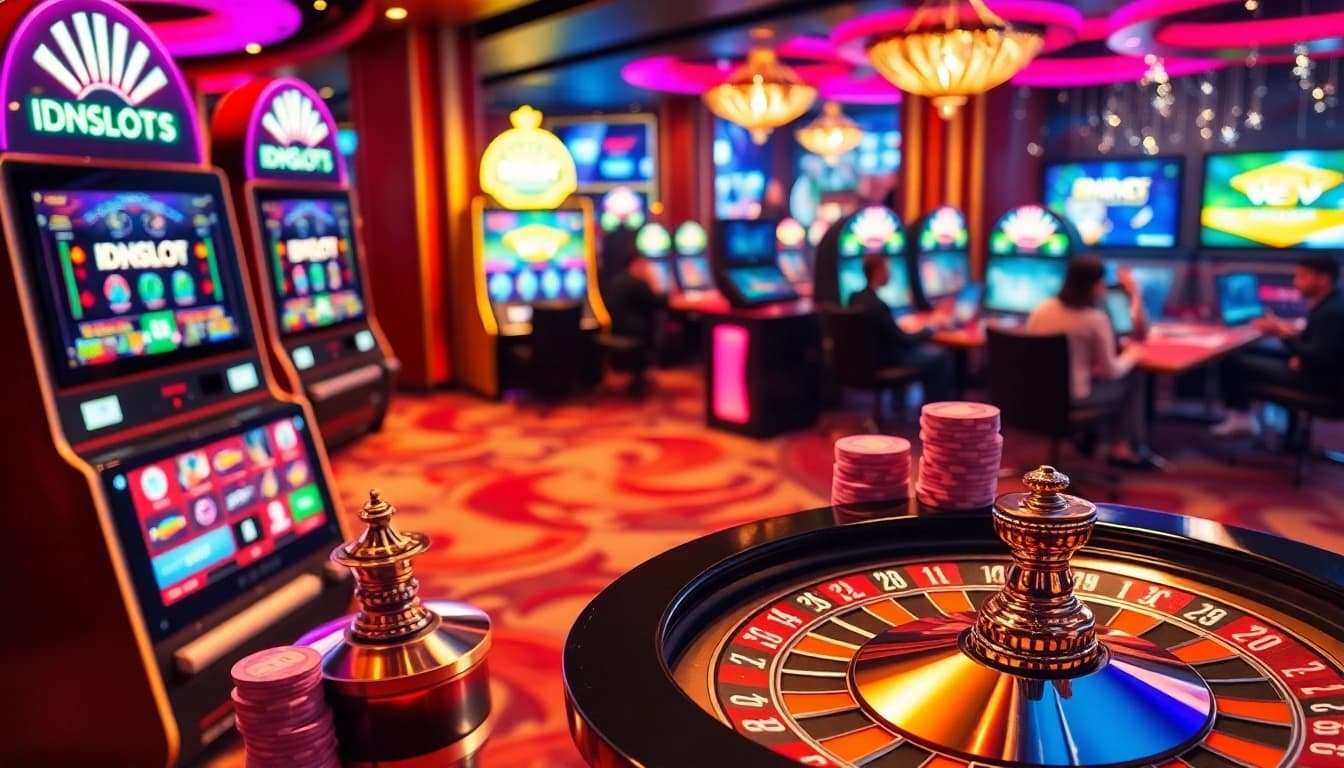 Experience thrilling gameplay at IDNSLOT with vibrant slot machines and exciting casino action.