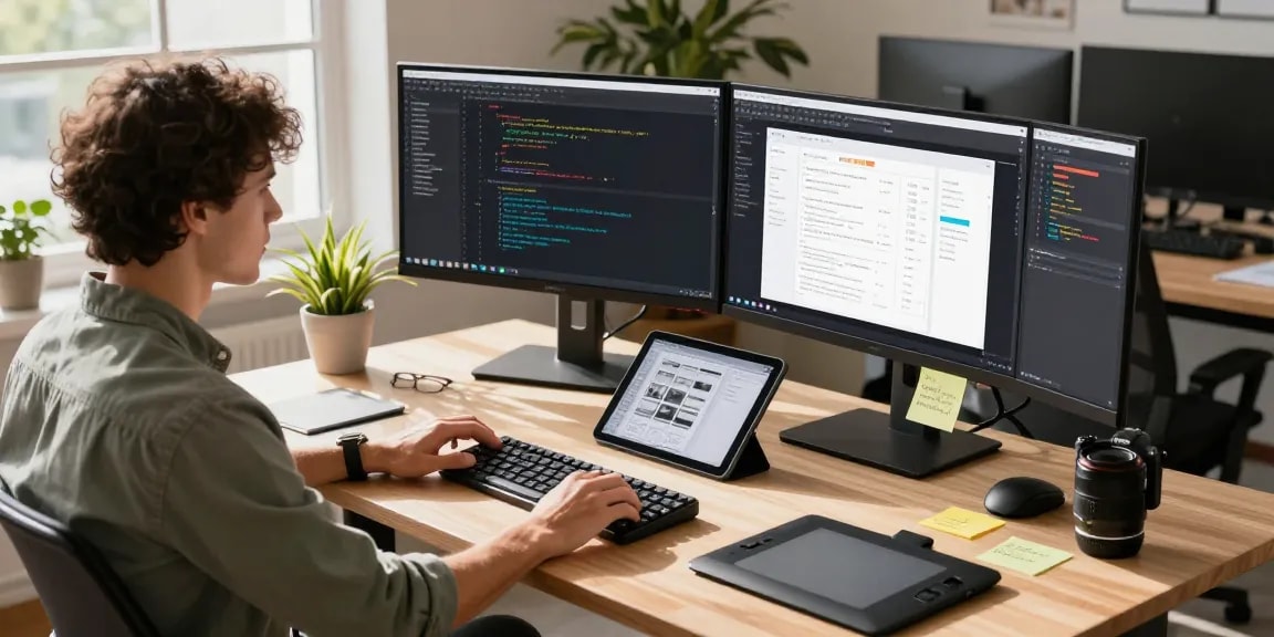 Screenshot tool download demonstration in a modern office with developer workflows.