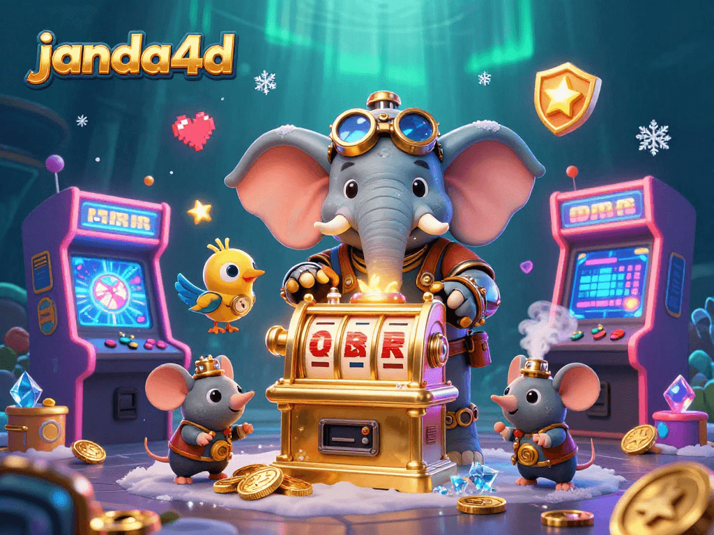 Permainan janda4d yang seru dengan mesin slot emas dan karakter kartun menarik di dalamnya