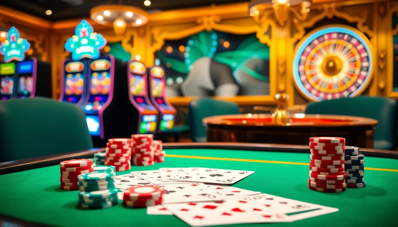 Vivez l'excitation du casino en ligne Français 2026 avec des tables vibrantes, des jetons colorés et un gameplay captivant.