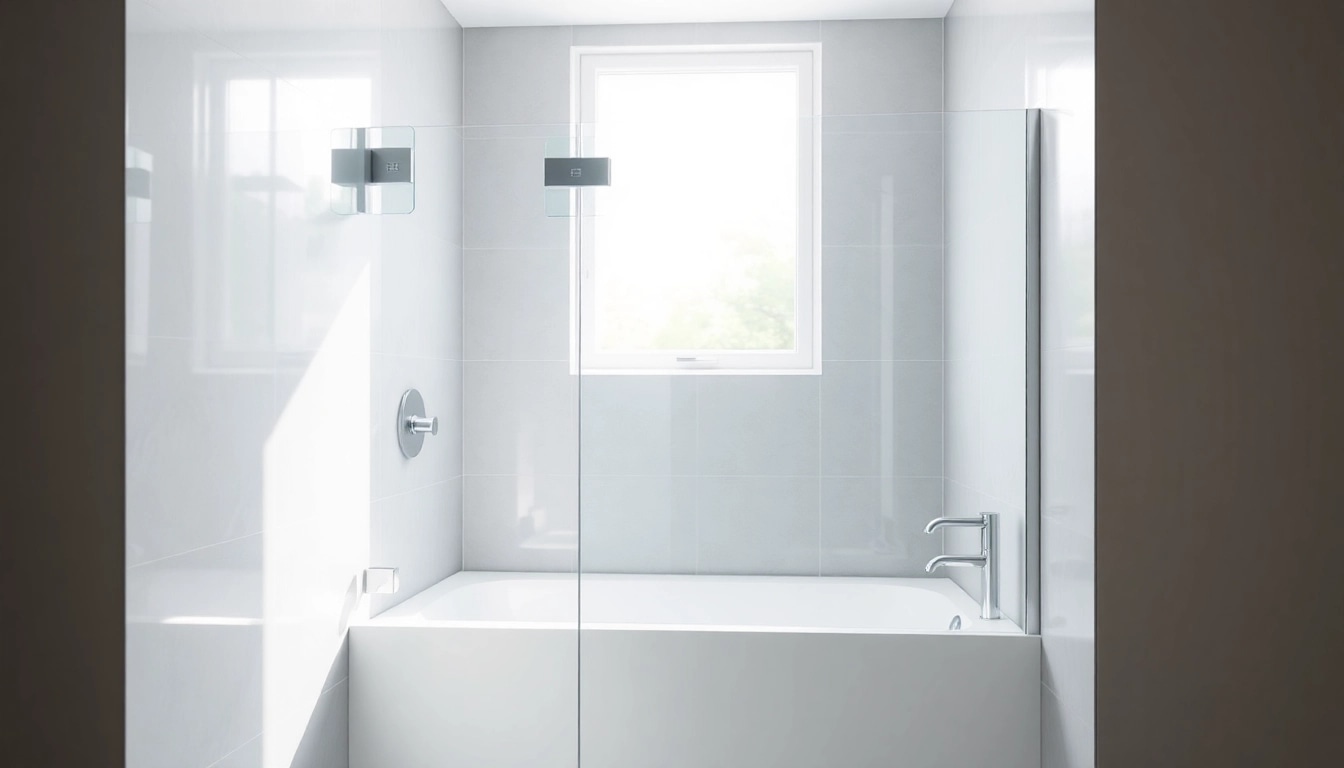 Elegant semi frameless shower screens transforming a modern bathroom space.