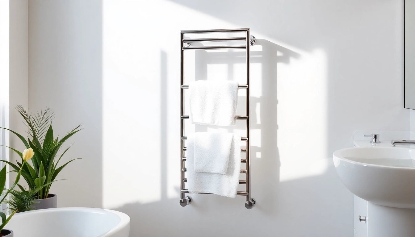 Erleben Sie sonni Heizkörper in einem eleganten Badezimmer mit frischen Handtüchern.