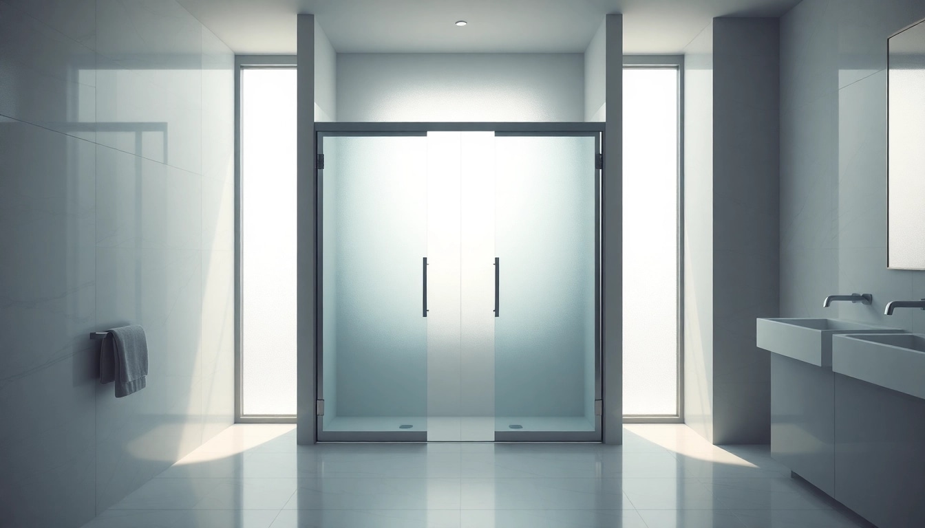 Showcase of shower sliding doors beautifully integrated into a stylish bathroom design.