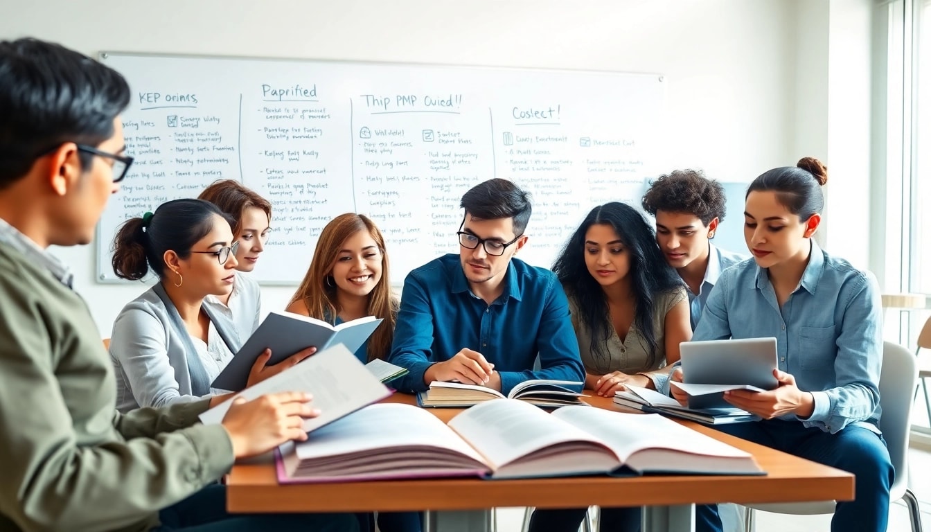 PMP exam support through collaborative study session among diverse individuals.