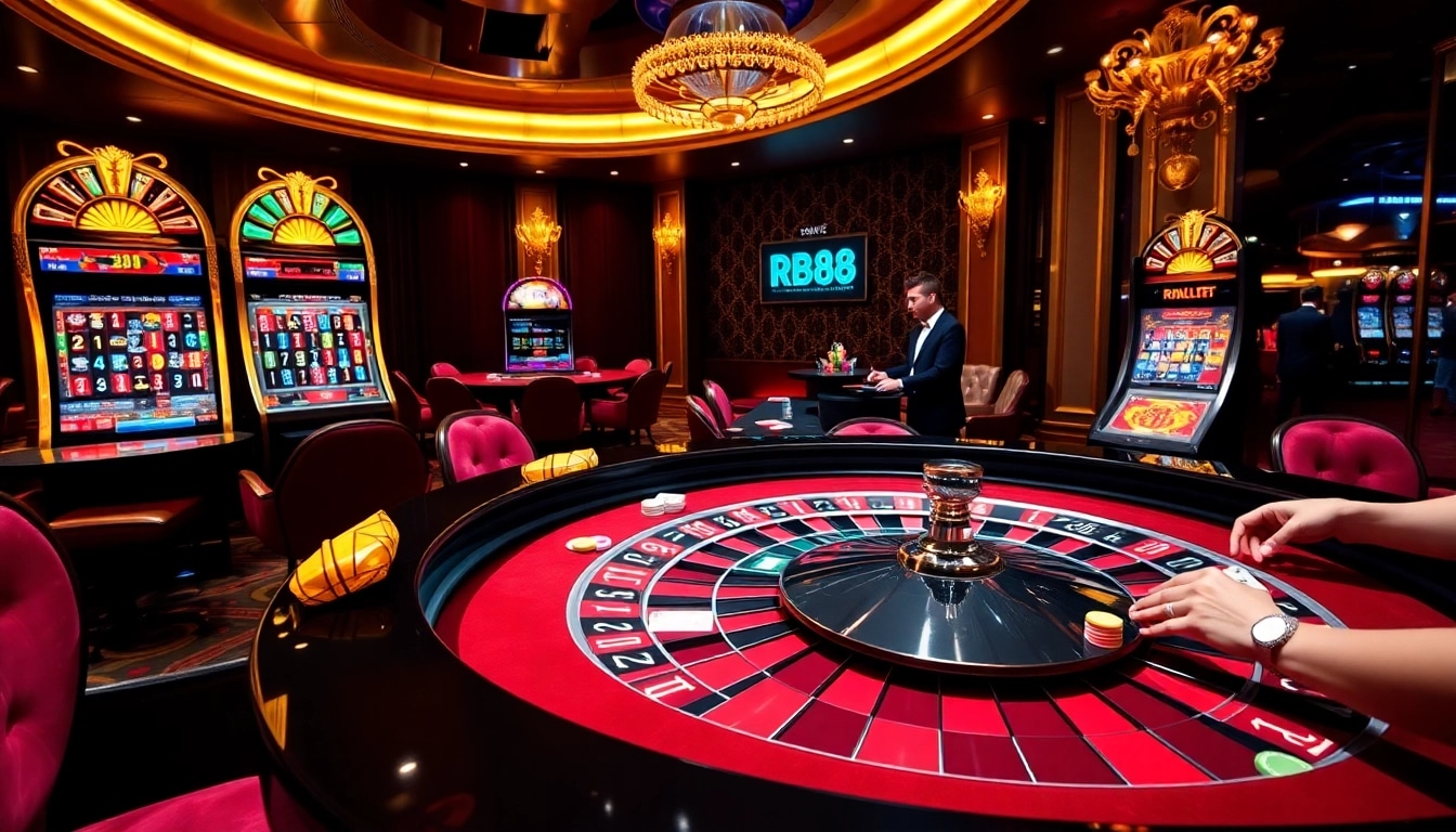 Experience the excitement of RR88 with lively casino games and engaging players at the tables.