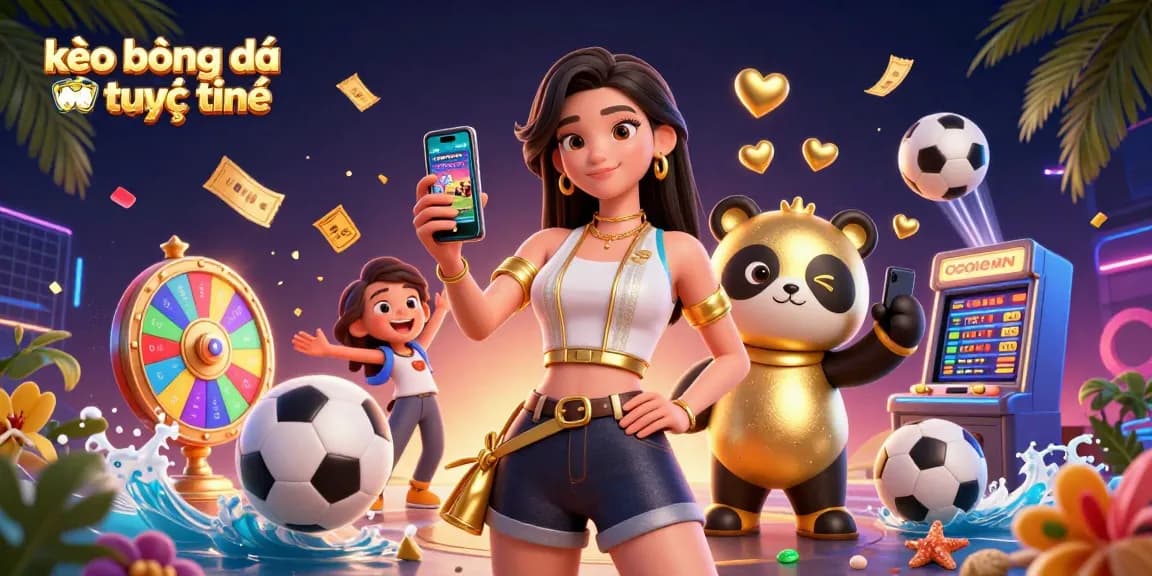 Engage with kèo bóng đá trực tuyến through vibrant sports betting scenes featuring dynamic characters.