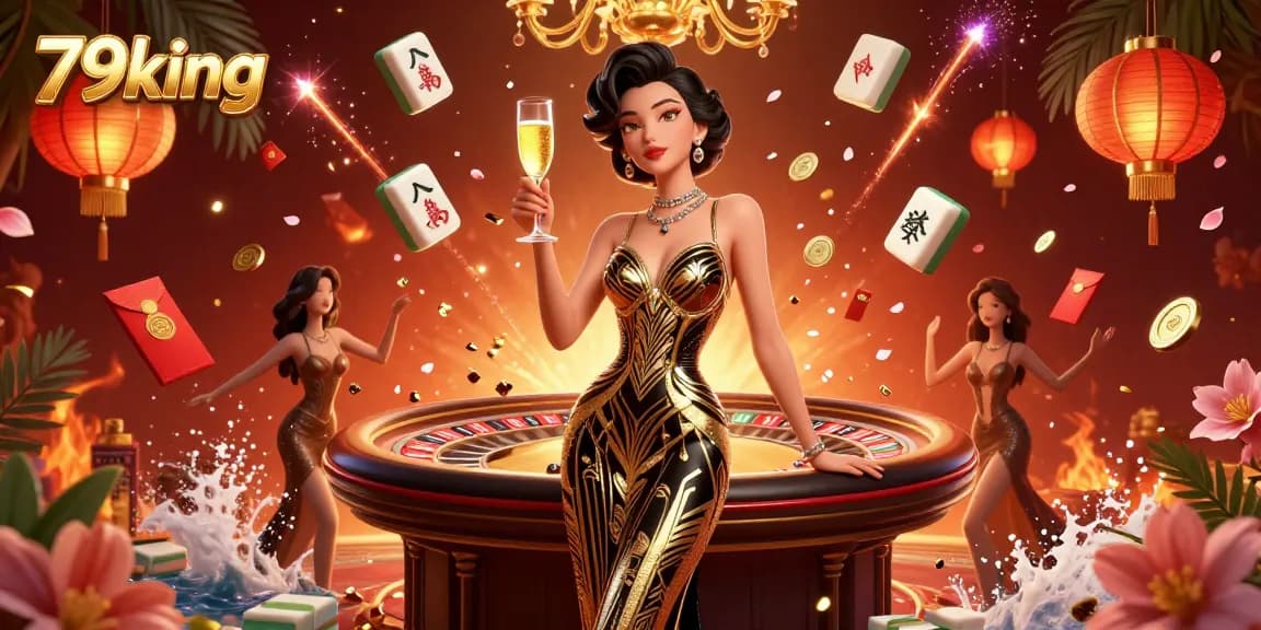 Experience the thrill of winning with 79king at an elegant online casino filled with vibrant elements.