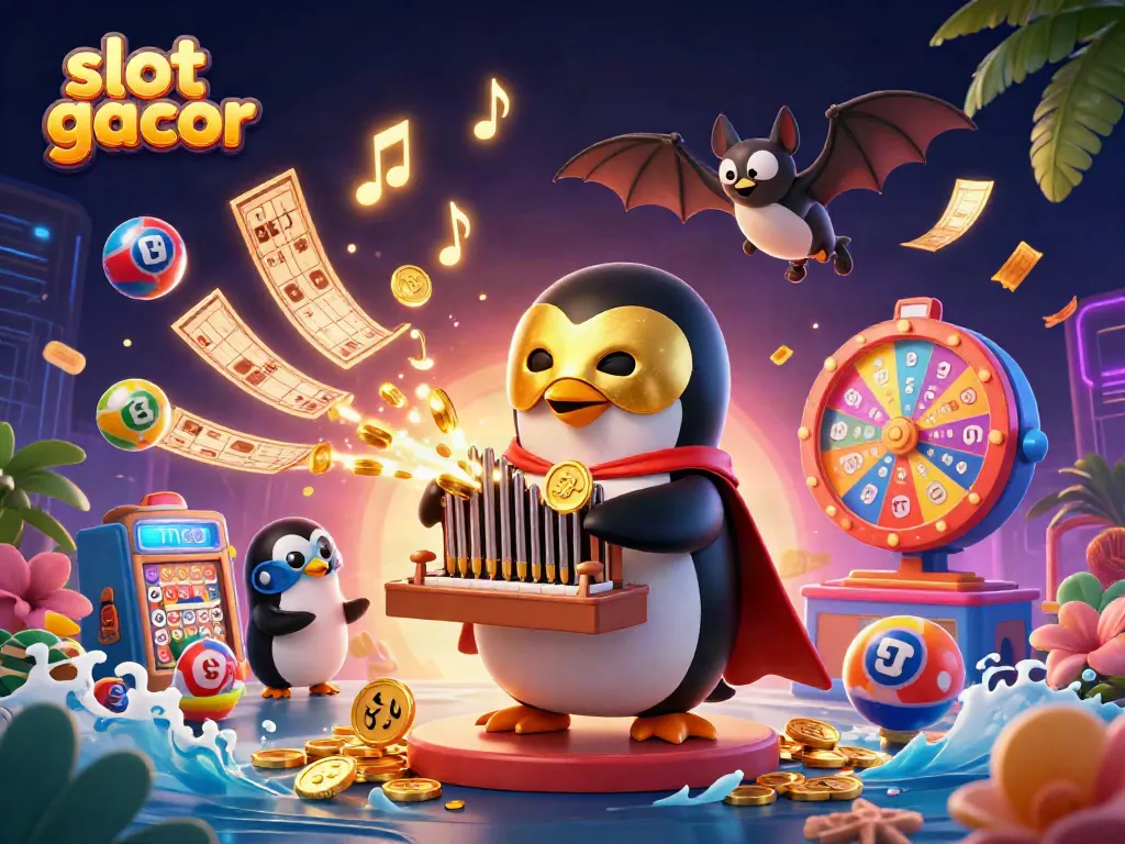 Slot gacor yang menghibur dengan penguin operatik dan elemen permainan yang menarik.