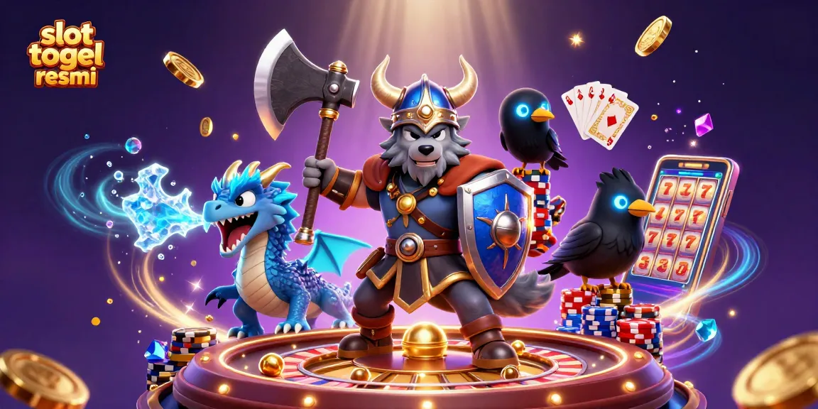 Experience excitement with slot togel resmi in this vibrant 3D casino scene full of winning elements.