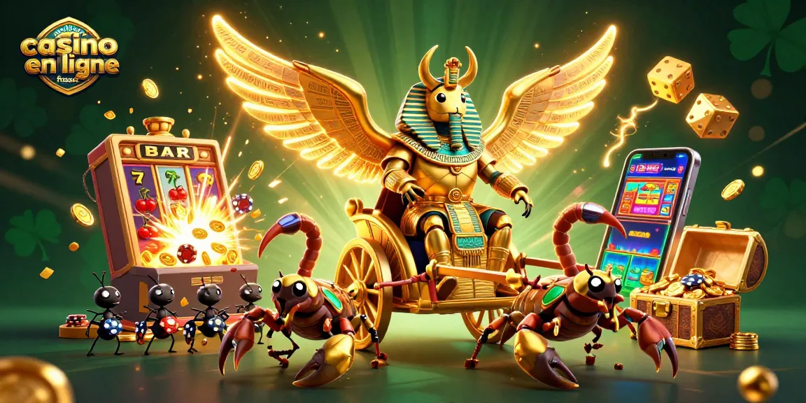 Meilleur casino en ligne France avec un scarabée doré et des éléments de jeu dynamique