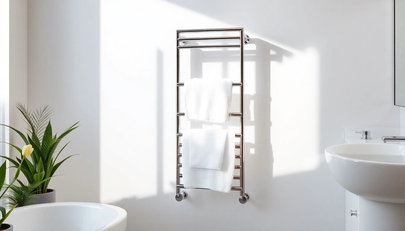 Erleben Sie sonni Heizkörper in einem eleganten Badezimmer mit frischen Handtüchern.