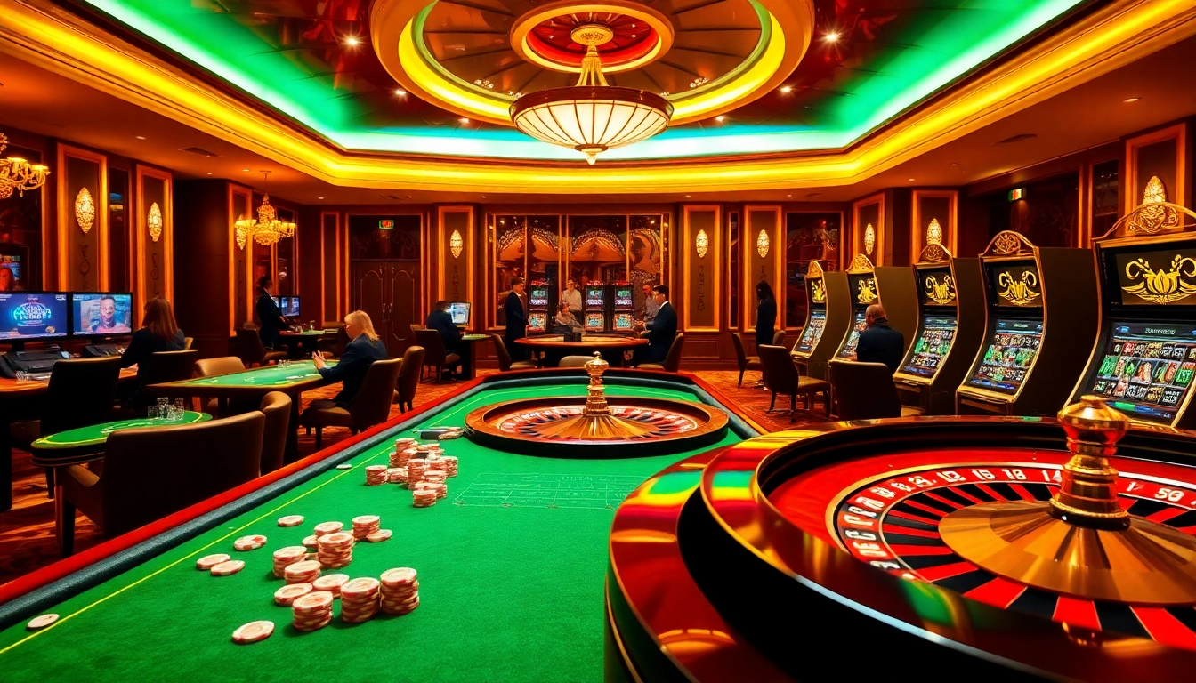 Vivez l'excitation du casino en ligne Français 2026 avec des joueurs aux tables de jeu animées et des interfaces en ligne vibrantes.