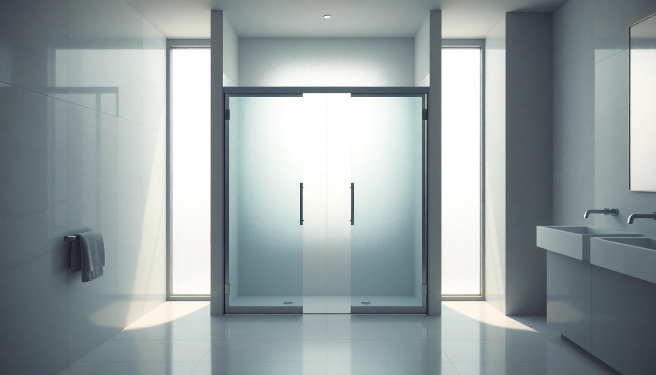 Showcase of shower sliding doors beautifully integrated into a stylish bathroom design.
