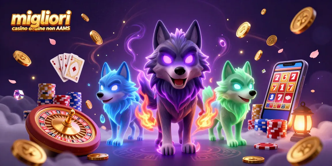 Scopri i brividi dei migliori casino online non AAMS con questa vivace illustrazione digitale a tema casinò.