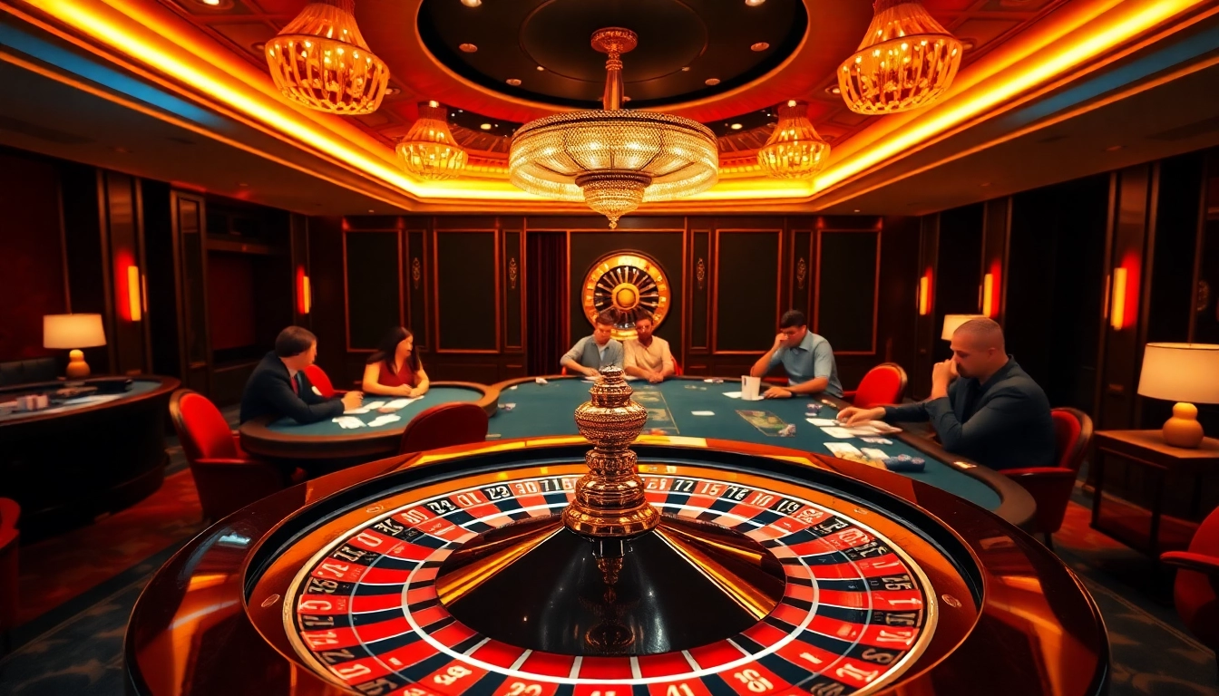 L'excitation du casino en ligne Français 2026 avec roulette, poker et éléments de casino vibrants.