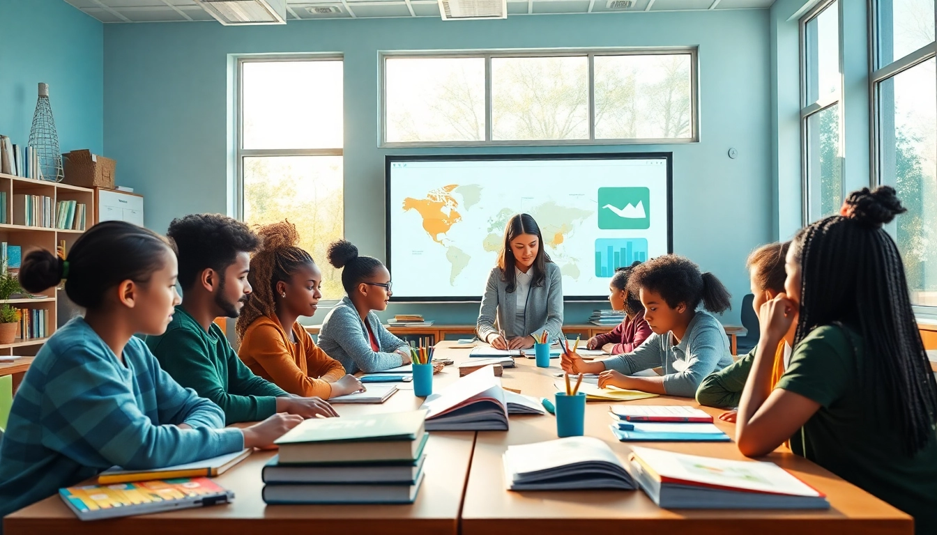 Engaged students in a vibrant classroom emphasizing education equity and reform.