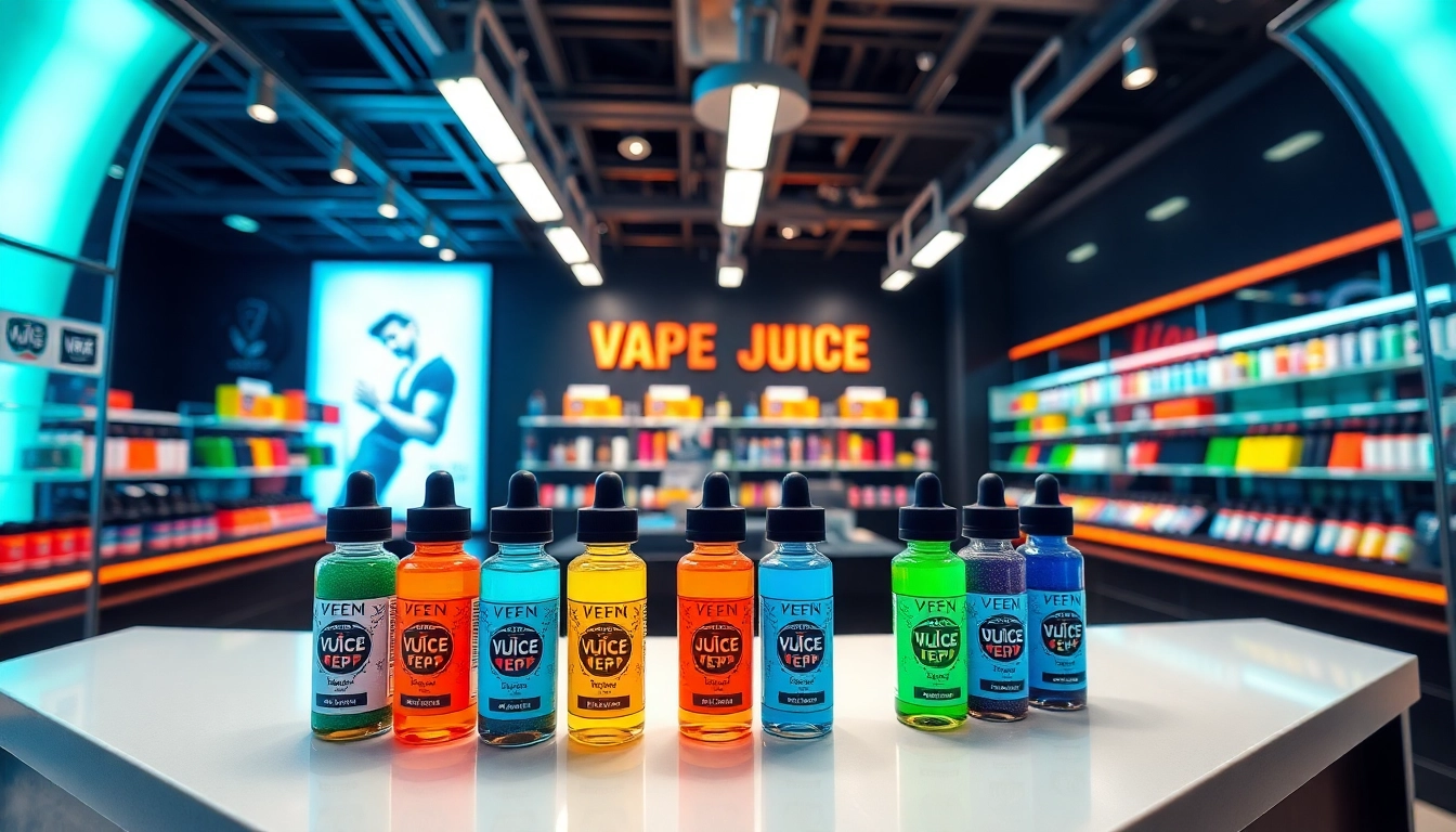 Browse premium vape juices at Vape Juice Depot in a vibrant, stylish shop setting.