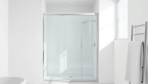 Paroi de douche sirhona élégante dans une salle de bain moderne, ajoutant style et confort.