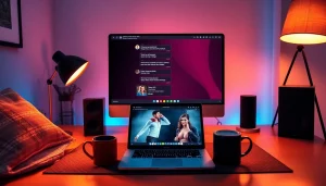 Engaging sex chat in a cozy online environment with modern setup.