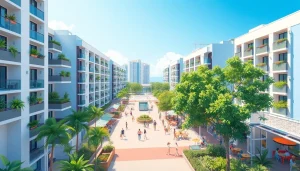 Explore the lively lifestyle around the Tampines EC with modern buildings and vibrant community spaces.