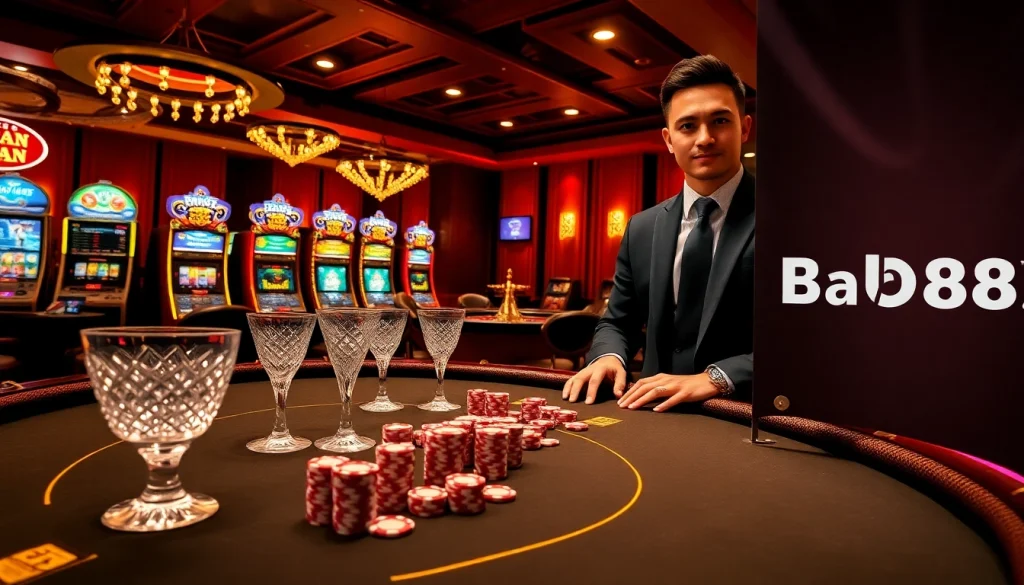 Experience thrilling gambling action at Babu88.global with exciting poker tables and vibrant slot machines.