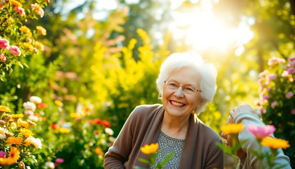 Enhance your healthspan with a happy couple enjoying a vibrant garden and sunny day.