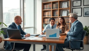 Immigration lawyer Perth consulting with clients in a professional office setting.