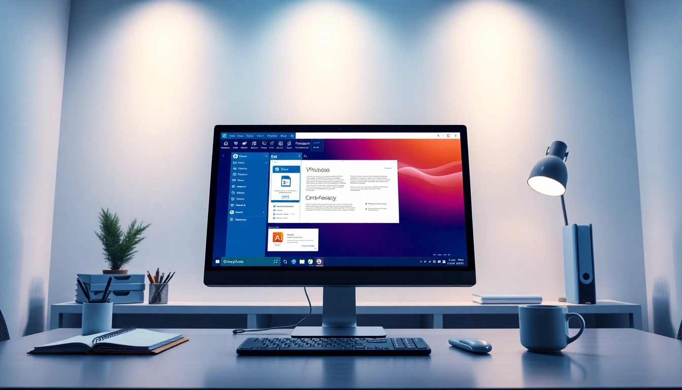 WPS下载 展示屏幕上显示 WPS Office 软件的现代工作空间，提升生产力与创新。