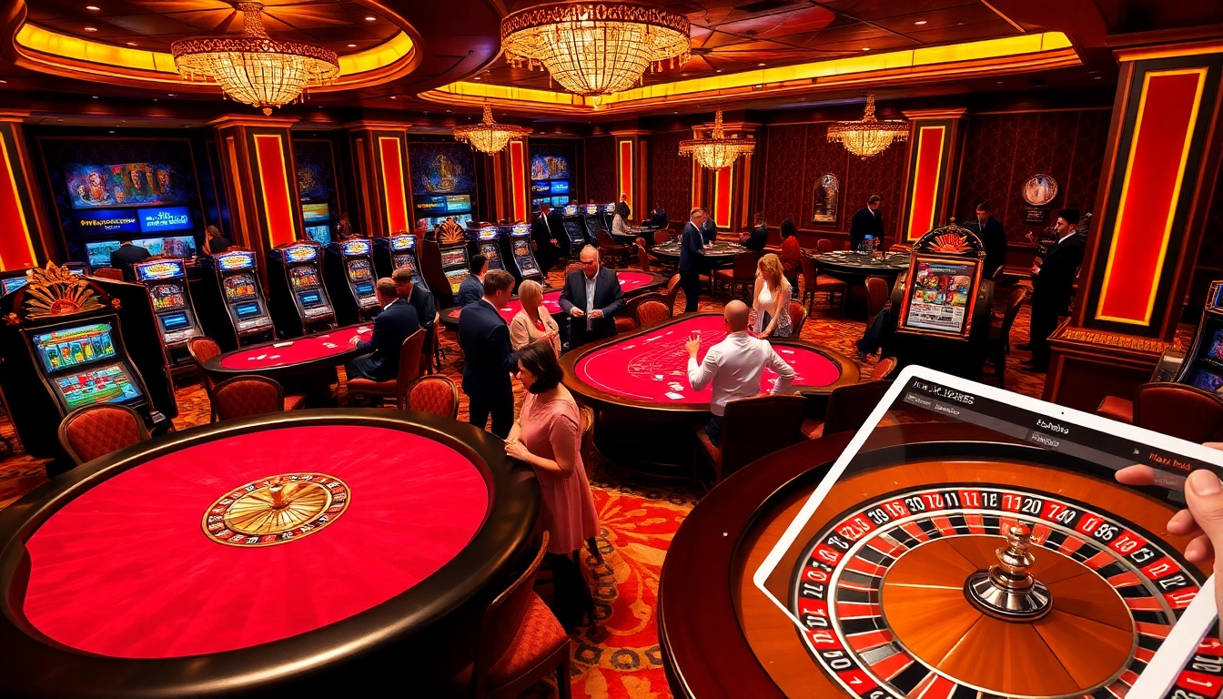 Players enjoying a high-stakes game at https://xx88.nl/, featuring vibrant casino elements and exciting atmosphere.