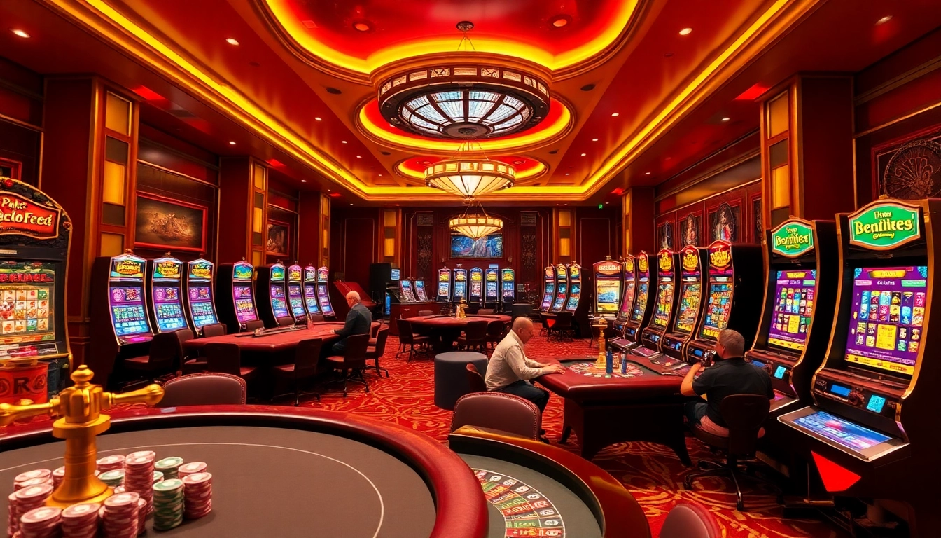 Experience the excitement of online gambling with a vibrant scene featuring casino games. Join the action at https://mm88.today/!