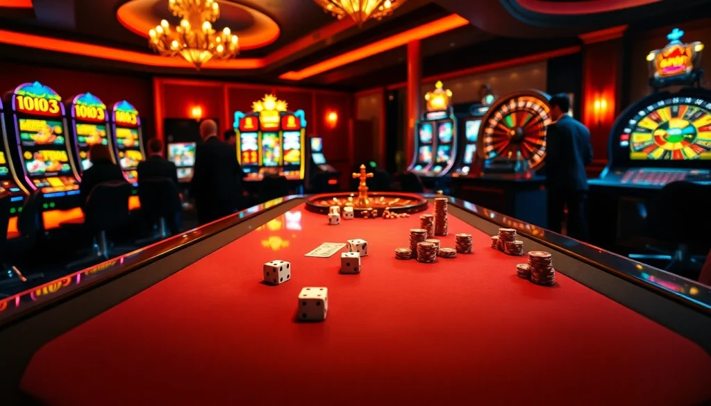 Players enjoying a thrilling poker game amidst the vibrant onicplay casino atmosphere.