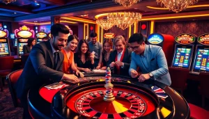 Experience the excitement of WW88 casino with vibrant tables, roulette wheels, and engaged gamblers.
