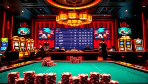 Experience thrilling gameplay with link alternatif sbobet while placing bets on a vibrant casino table.