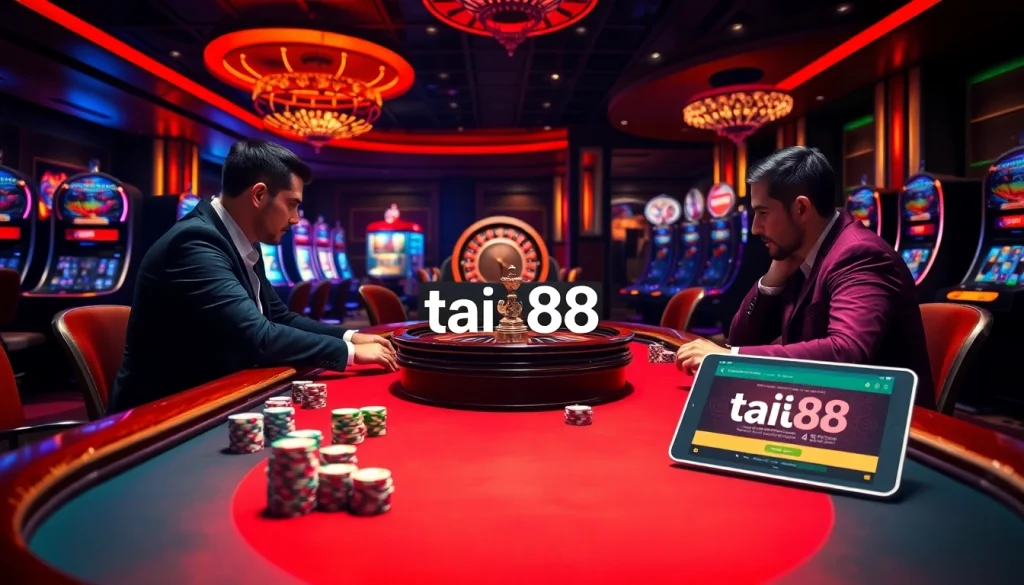 Engage in the thrilling poker action at https://taigo88.team/ with professional players and vibrant chips.