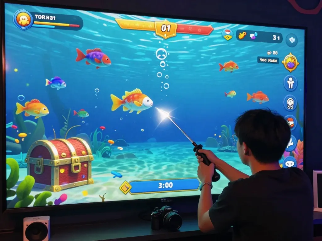 Experience the excitement of TIN TỨC hubet88 in a dynamic underwater fishing game filled with colorful fish and vibrant graphics.