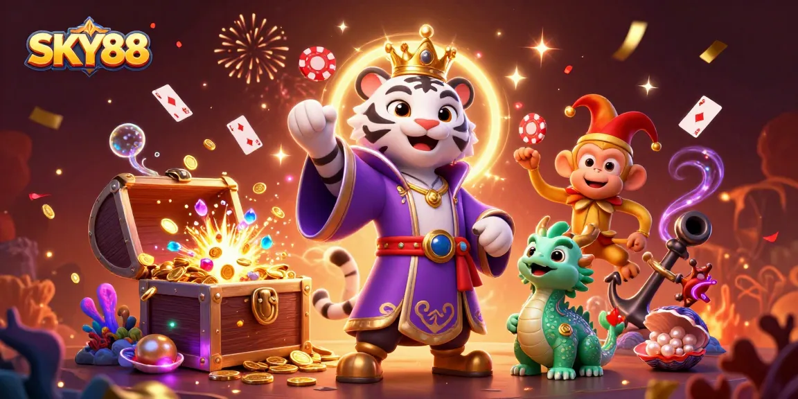 Engage in the thrilling world of SKY88 with colorful chips and charismatic characters.