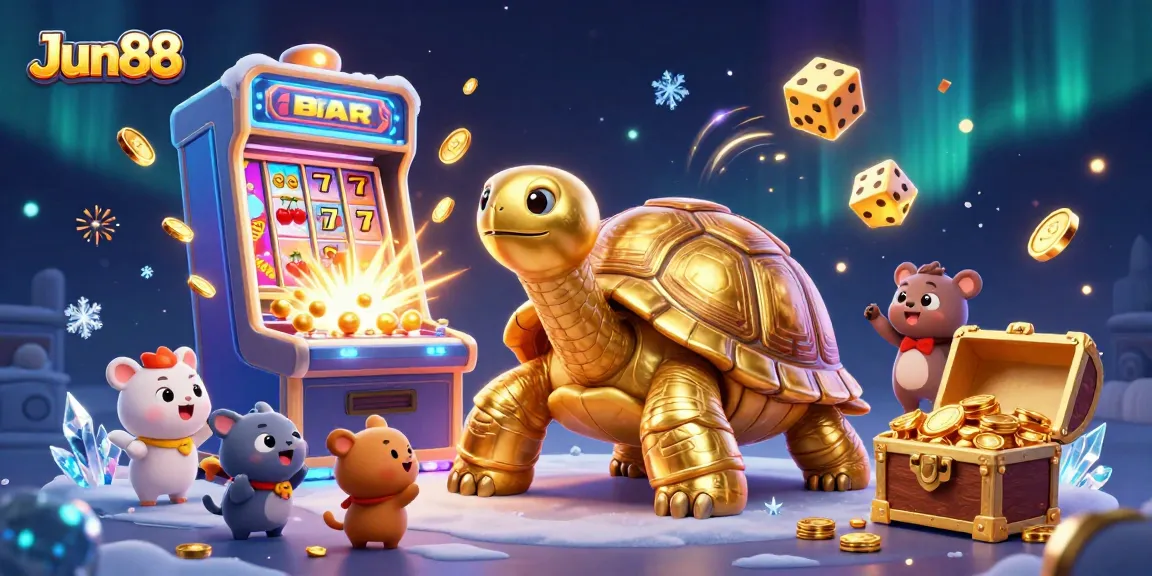 Win big at Jun88 with exciting casino games featuring a colossal golden tortoise pinball machine!