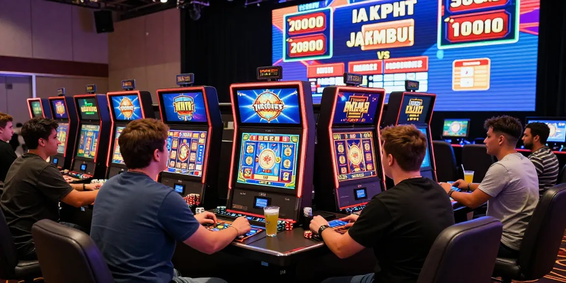 Exciting slot game scene showcasing diverse players at vibrant casino gaming stations