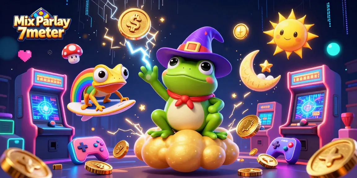 Experience thrilling Mix Parlay 7meter action with lively characters and casino elements.