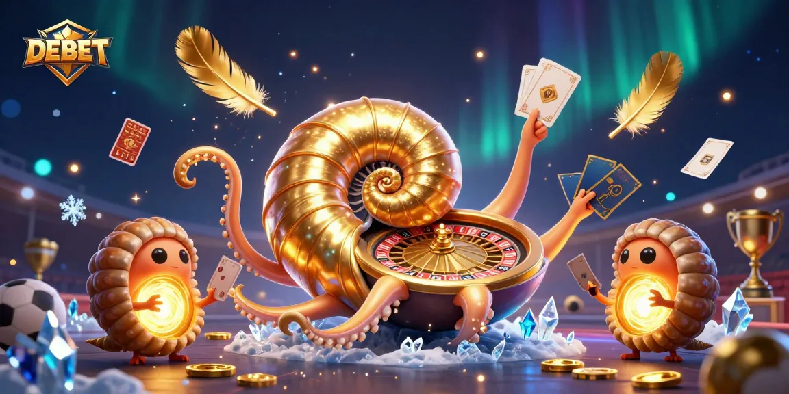 Experience thrilling DEBET sports action in a dynamic, colorful betting scene with unique characters.