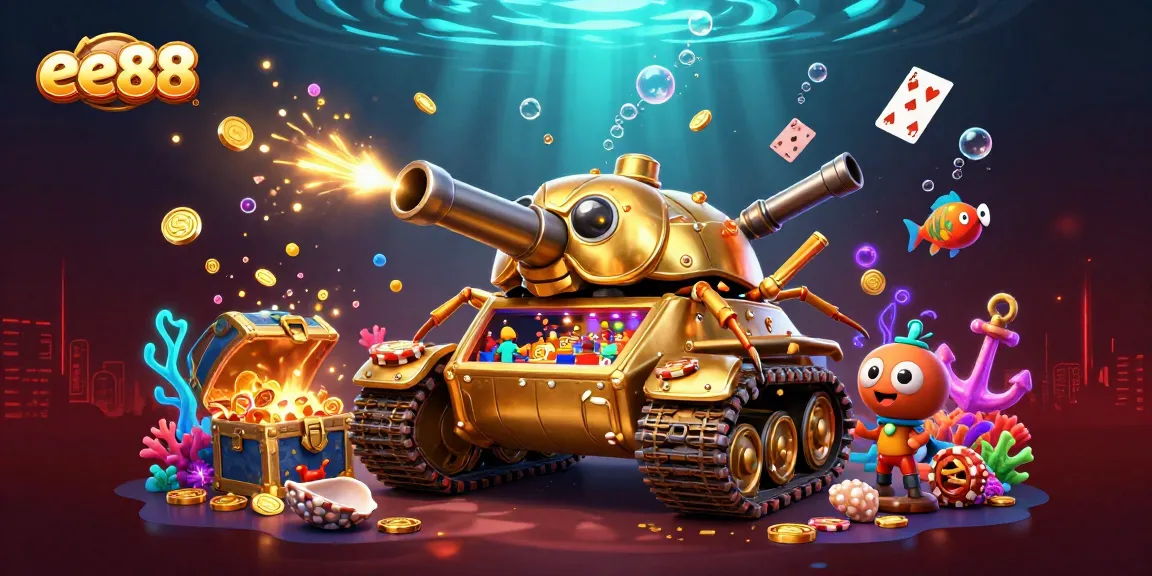 Join the excitement at ee88 with a vibrant gambling scene featuring a golden beetle tank casino.