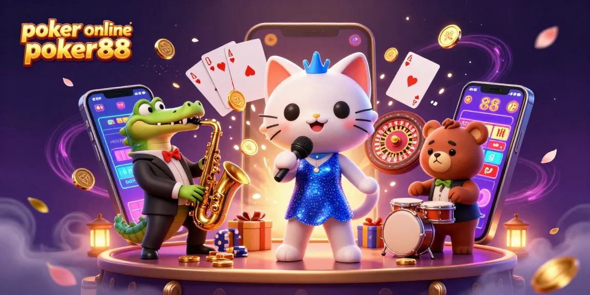 Poker online poker88 highlights engaging gameplay with lively characters and dynamic casino elements.